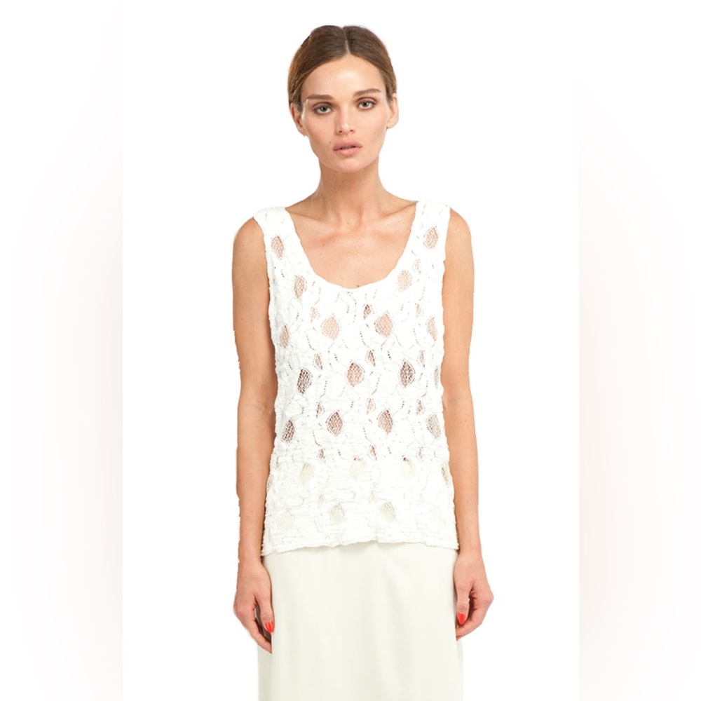 Merritt Charles White Lace Tank Top